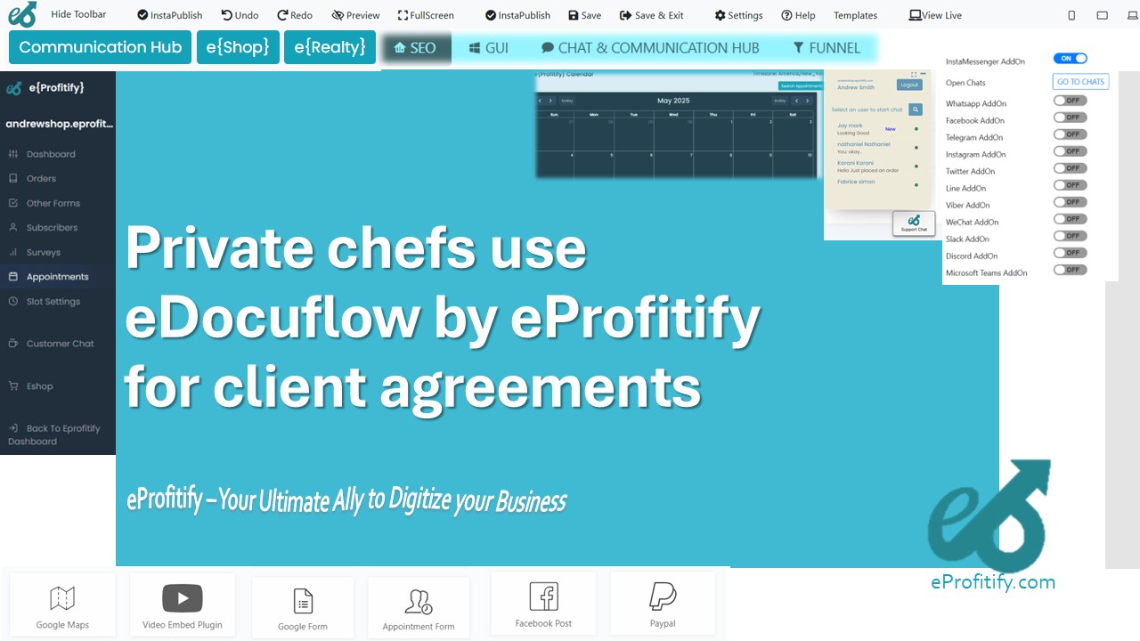 Private chefs use eDocuflow by eProfitify for client agreements
